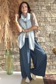 Basso Shirring Wide Leg Pant Deep Teal